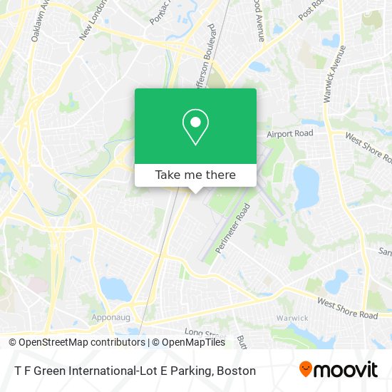 T F Green International-Lot E Parking map