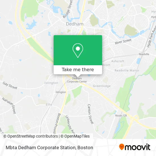Mbta Dedham Corporate Station map