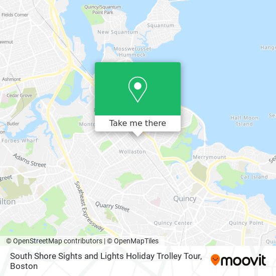 Mapa de South Shore Sights and Lights Holiday Trolley Tour