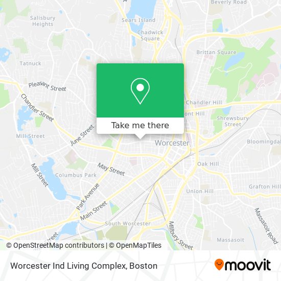 Mapa de Worcester Ind Living Complex