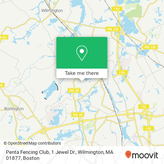 Mapa de Penta Fencing Club, 1 Jewel Dr., Wilmington, MA 01877