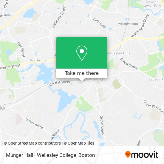 Munger Hall - Wellesley College map