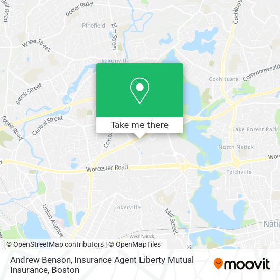 Andrew Benson, Insurance Agent Liberty Mutual Insurance map