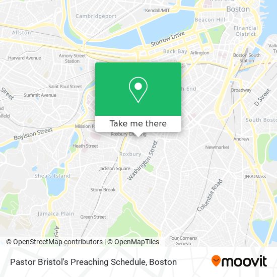 Mapa de Pastor Bristol's Preaching Schedule