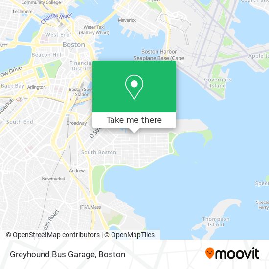 Mapa de Greyhound Bus Garage