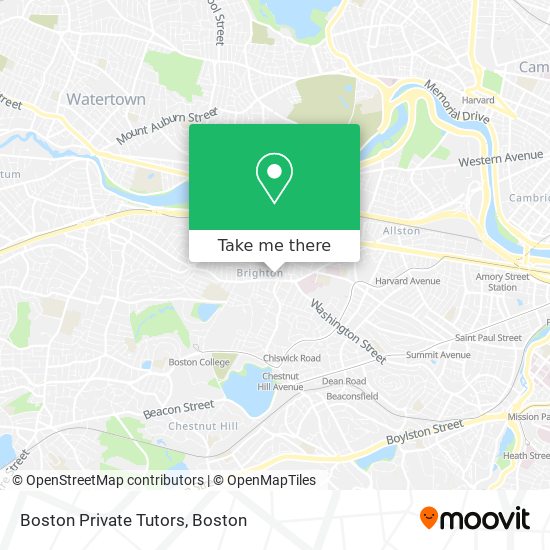 Boston Private Tutors map