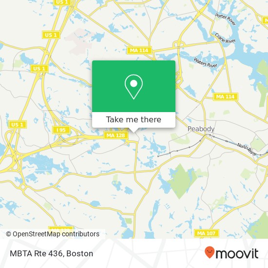 Mapa de MBTA Rte 436