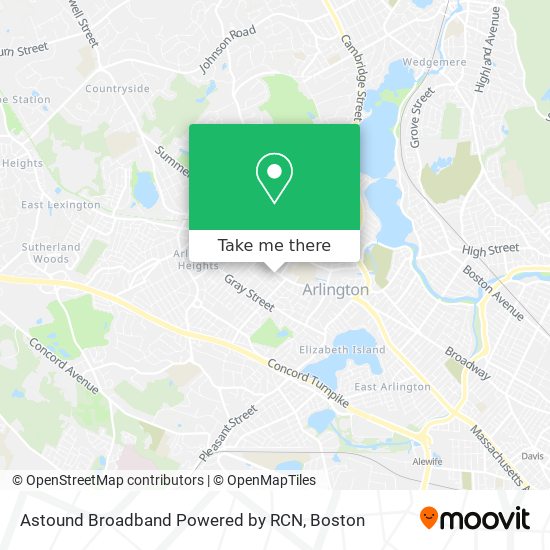 Astound Broadband Powered by RCN map