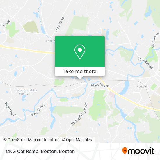 Mapa de CNG Car Rental Boston