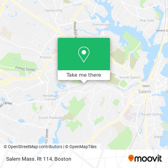 Mapa de Salem Mass. Rt  114