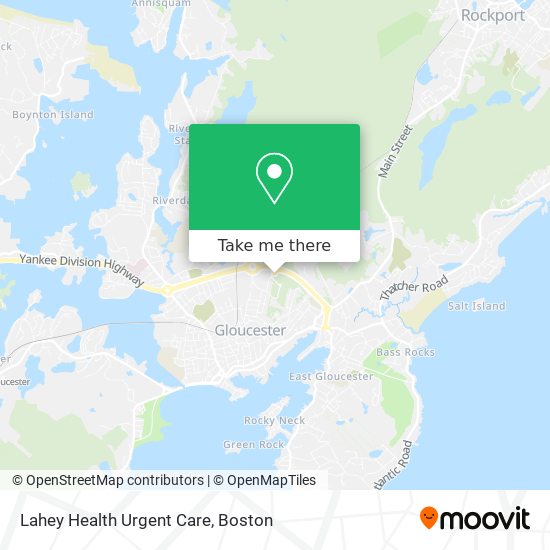 Mapa de Lahey Health Urgent Care