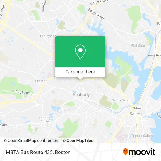 MBTA Bus Route 435 map