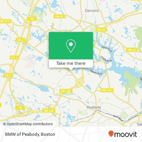BMW of Peabody map