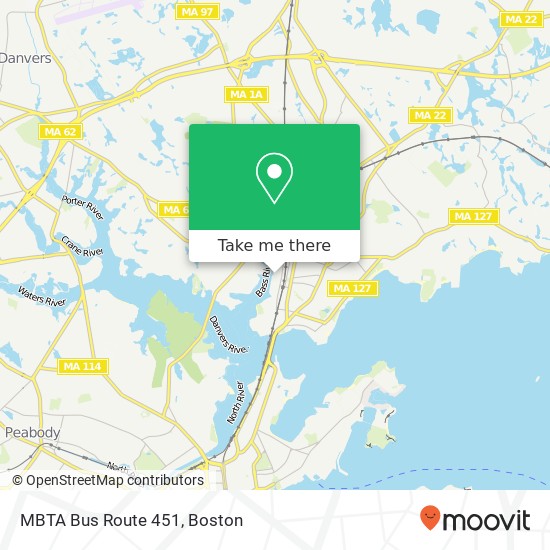 Mapa de MBTA Bus Route 451