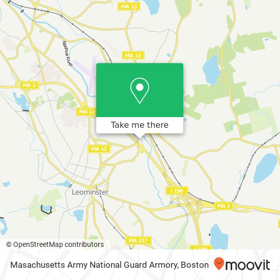 Masachusetts Army National Guard Armory map
