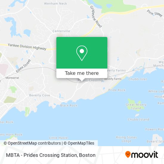 MBTA - Prides Crossing Station map