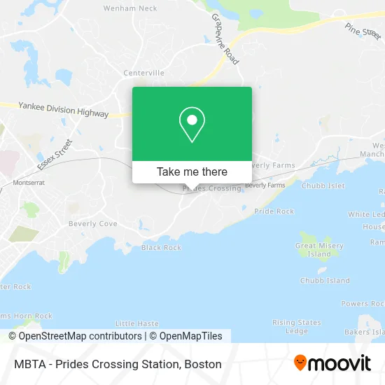 MBTA - Prides Crossing Station map