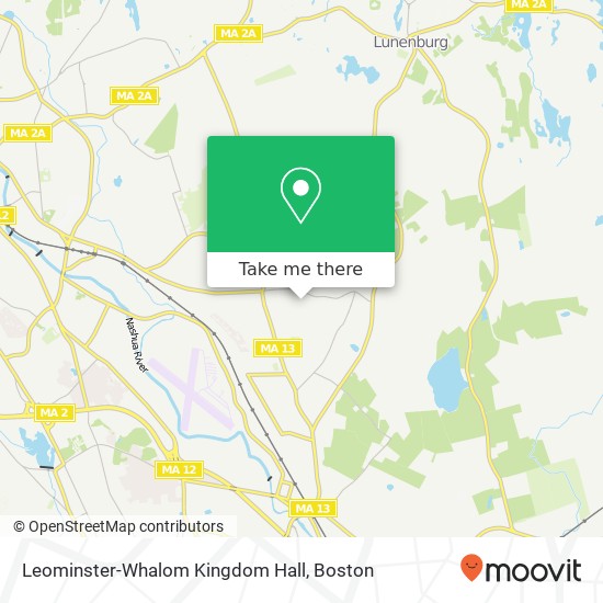 Leominster-Whalom Kingdom Hall map