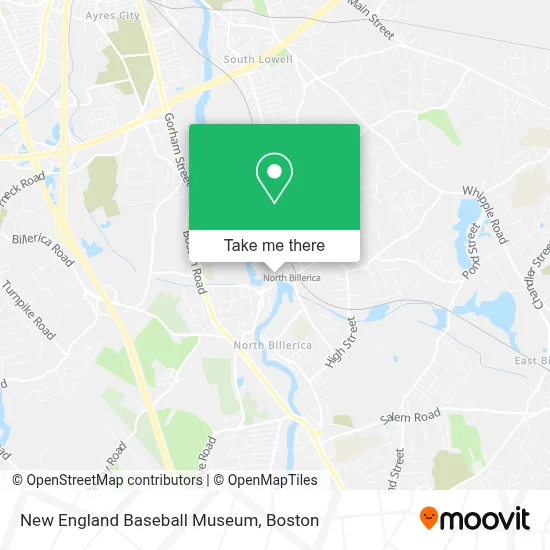New England Baseball Museum map