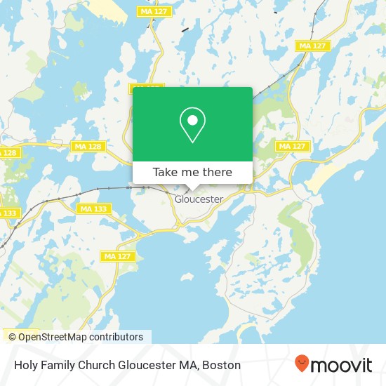 Holy Family Church Gloucester MA map