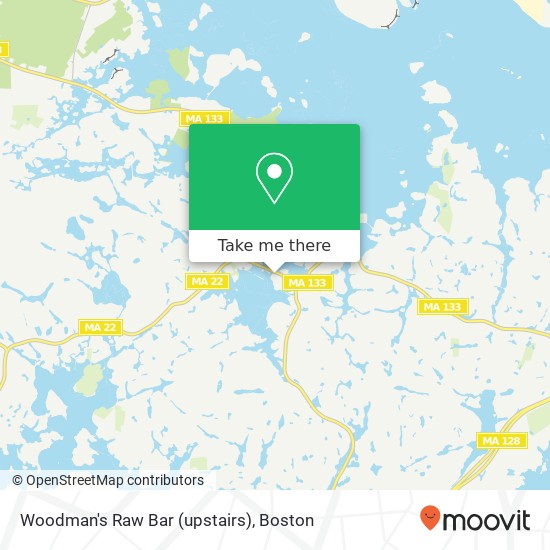 Mapa de Woodman's Raw Bar (upstairs)
