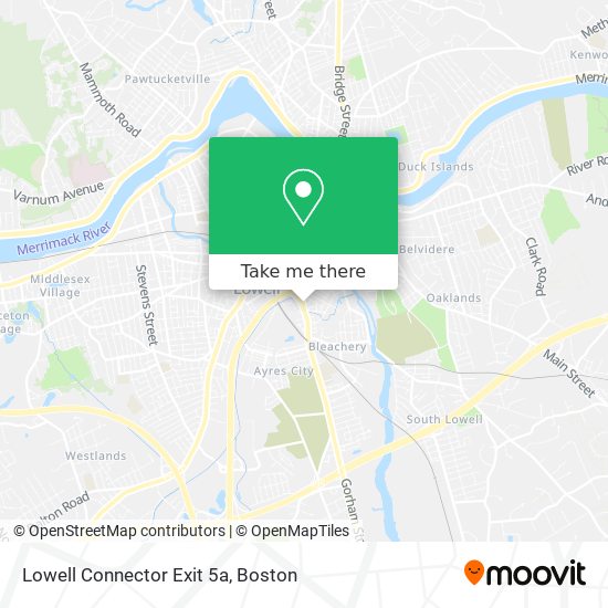 Lowell Connector Exit 5a map
