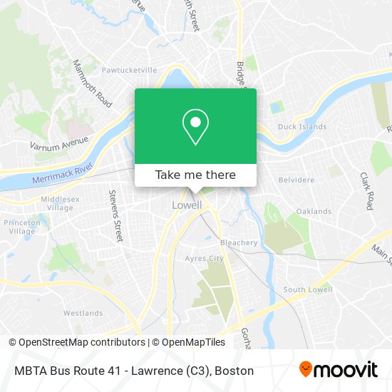 MBTA Bus Route 41 - Lawrence (C3) map