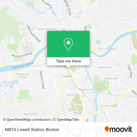 MBTA Lowell Station map