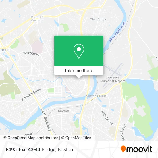I-495, Exit 43-44 Bridge map