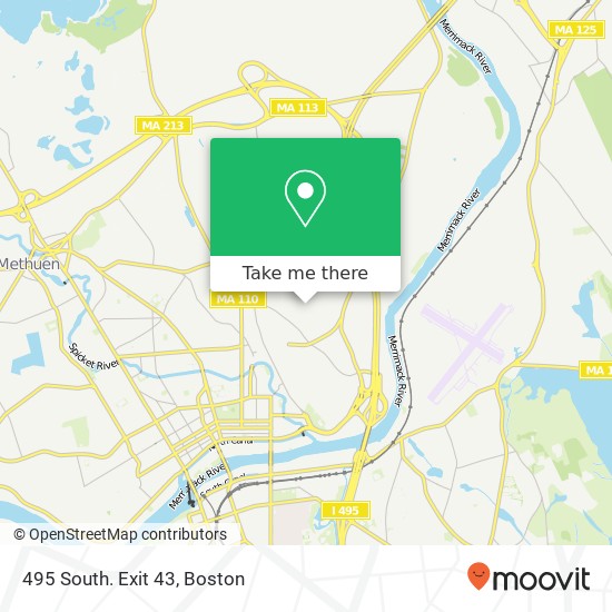 495 South. Exit 43 map