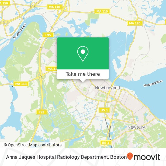 Anna Jaques Hospital Radiology Department map