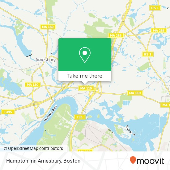 Mapa de Hampton Inn Amesbury