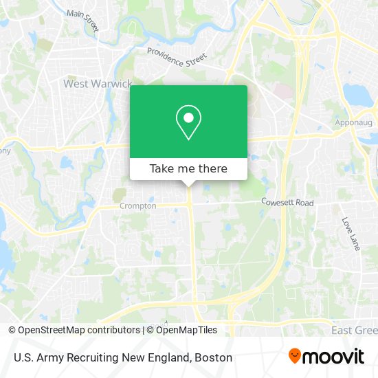 U.S. Army Recruiting New England map