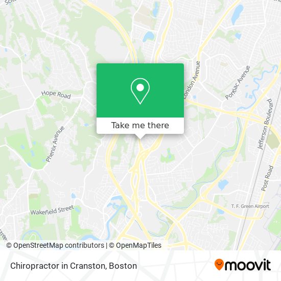 Mapa de Chiropractor in Cranston