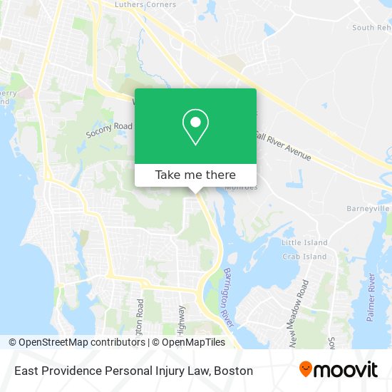 Mapa de East Providence Personal Injury Law