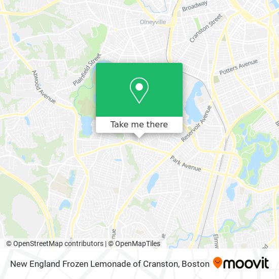 New England Frozen Lemonade of Cranston map