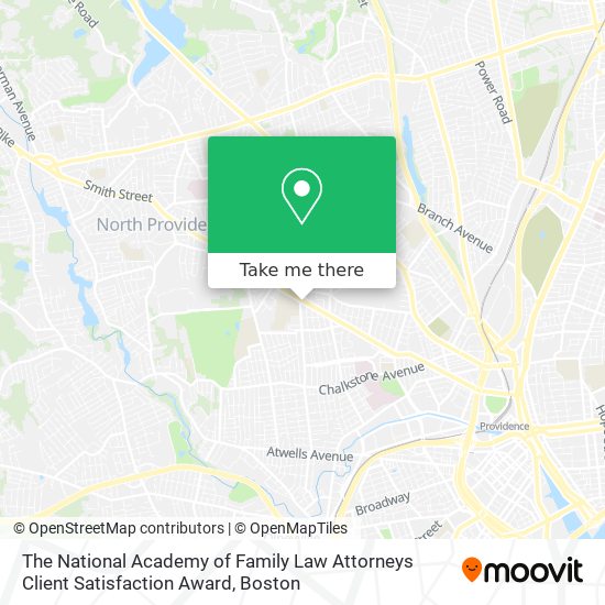 The National Academy of Family Law Attorneys Client Satisfaction Award map