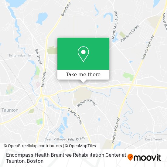 Mapa de Encompass Health Braintree Rehabilitation Center at Taunton