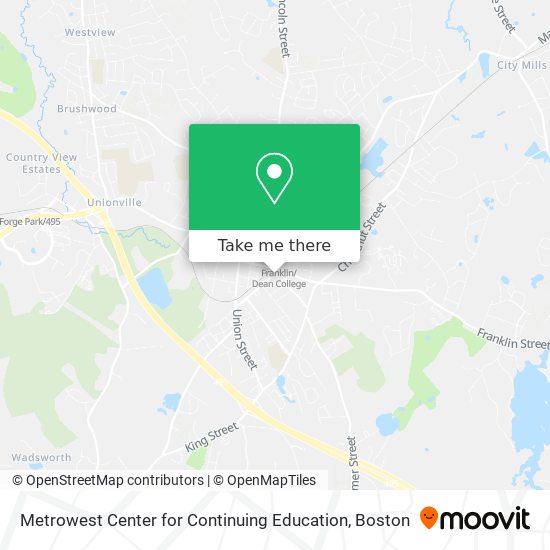 Metrowest Center for Continuing Education map