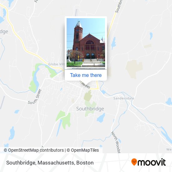Mapa de Southbridge, Massachusetts