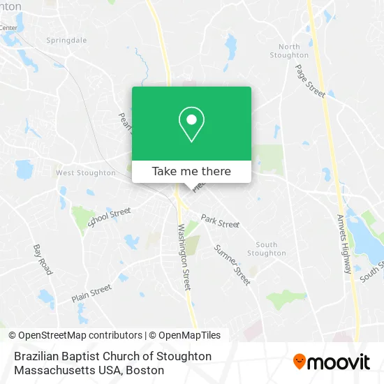 Brazilian Baptist Church of Stoughton Massachusetts USA map