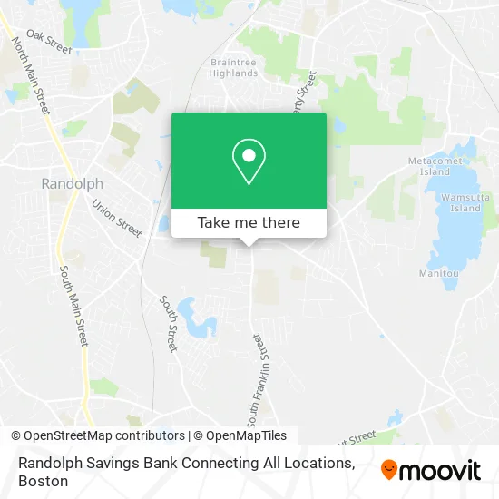Randolph Savings Bank Connecting All Locations map