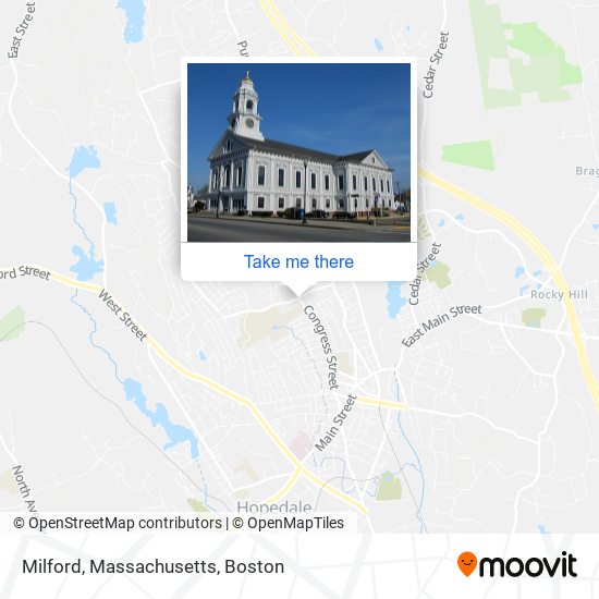 Mapa de Milford, Massachusetts