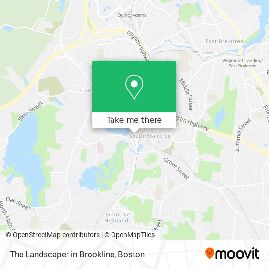 The Landscaper in Brookline map