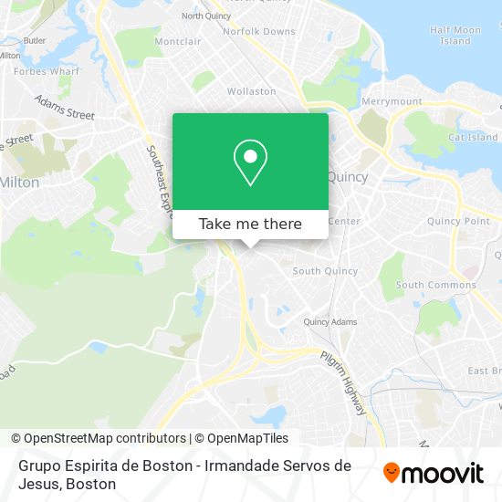 Mapa de Grupo Espirita de Boston - Irmandade Servos de Jesus