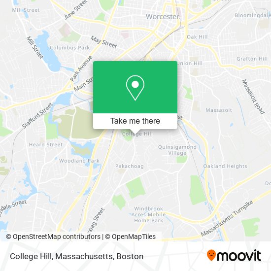 Mapa de College Hill, Massachusetts