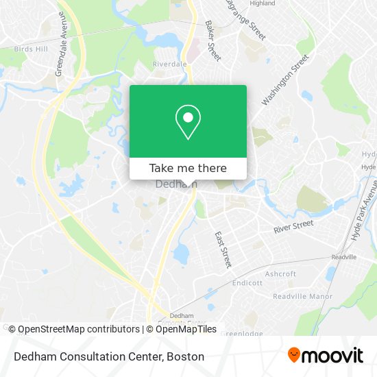 Dedham Consultation Center map