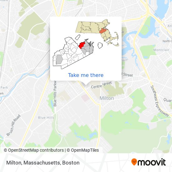 Mapa de Milton, Massachusetts