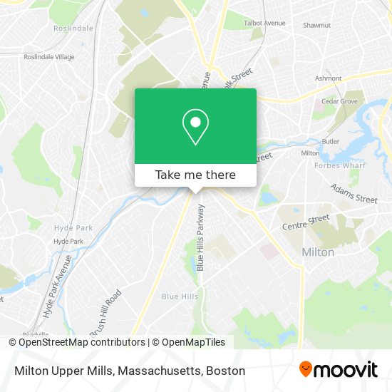 Milton Upper Mills, Massachusetts map