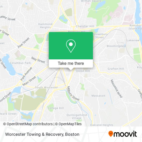 Mapa de Worcester Towing & Recovery